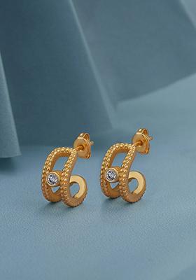 Gold Plated CZ Stone Earrings