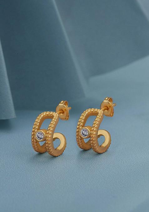 Gold Plated CZ Stone Earrings
