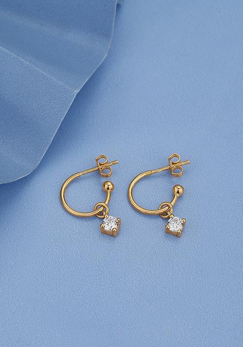 Gold Plated CZ Stone Earrings
