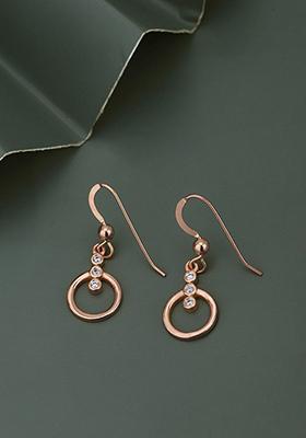Rose Gold Plated CZ Stone Earrings