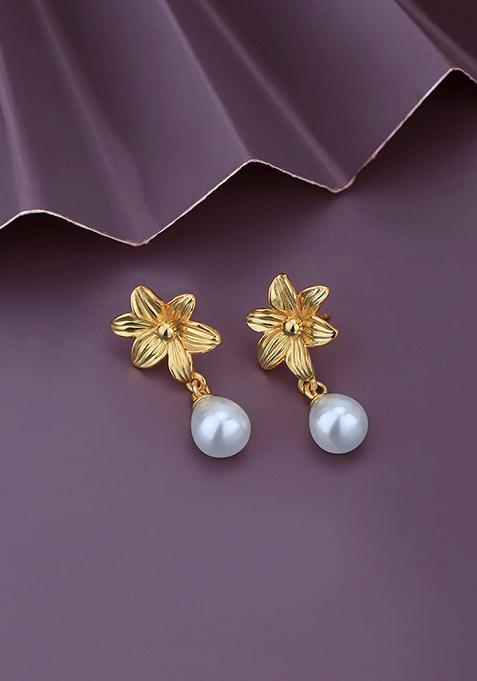 Gold Plated Pearl Earrings
