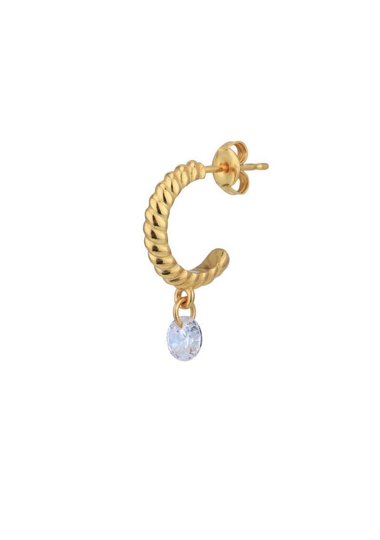 Gold Plated CZ Stone Earrings - Indya