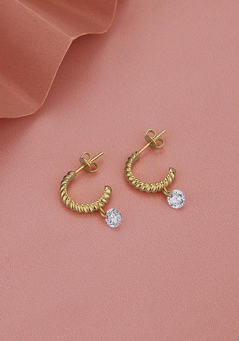 Gold Plated CZ Stone Earrings