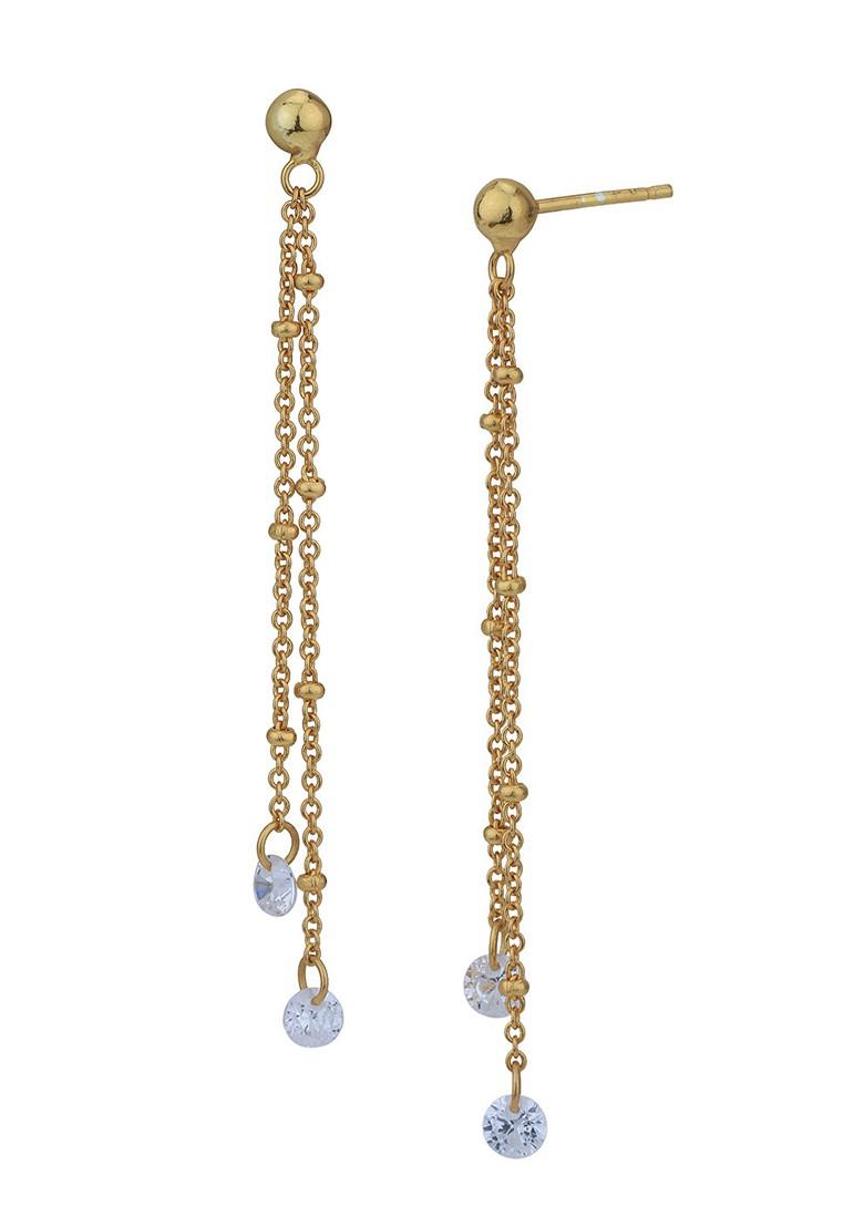 Gold Plated CZ Stone Earrings - Indya
