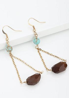 Multicolour Gold Plated Plated Earrings