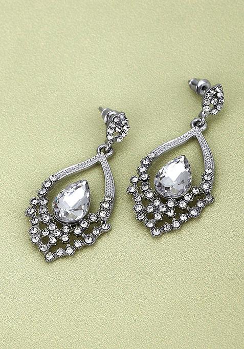 Silver Plated Crystal Earrings
