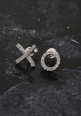 White Rhodium Plated Earrings