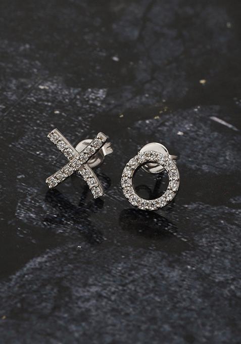 White Rhodium Plated Earrings