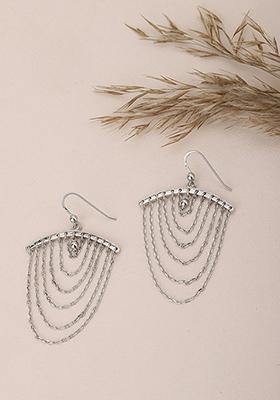 Multicolour Rhodium Plated Earrings