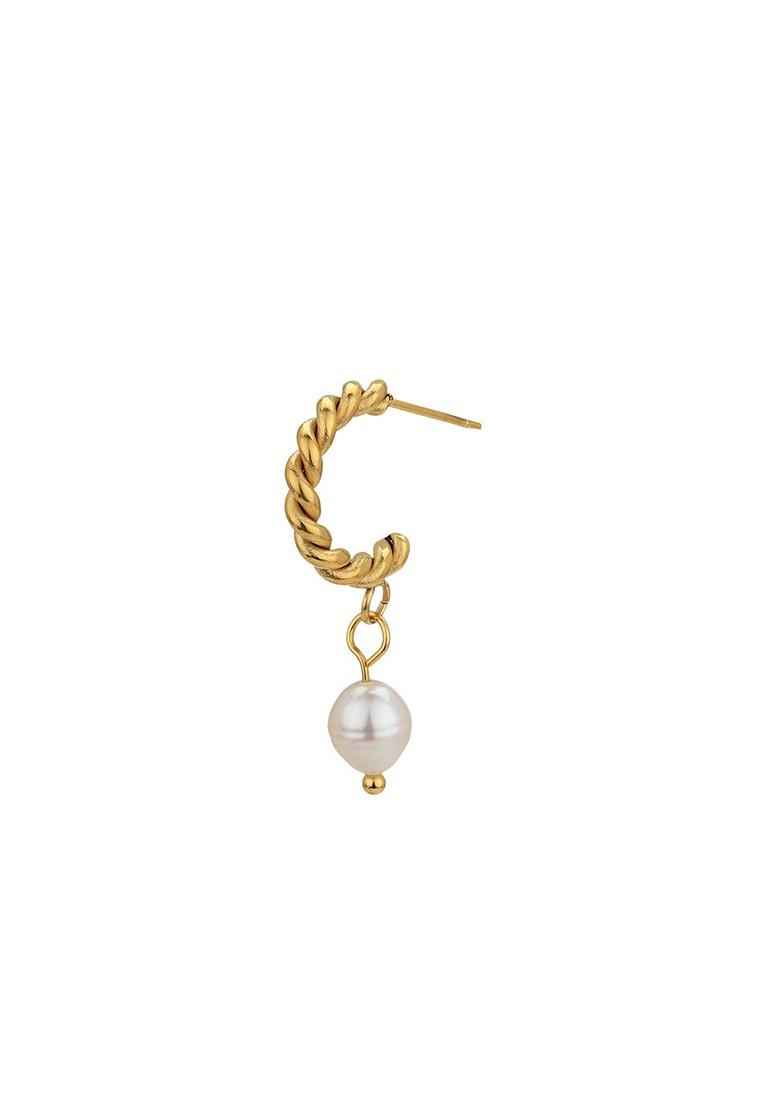 Gold Plated Pearl Earrings - Indya