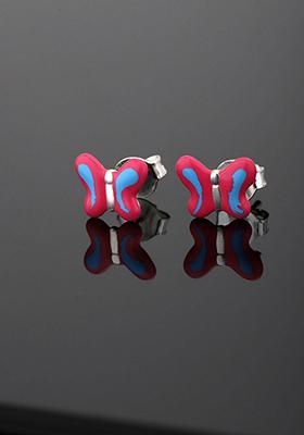 Multicolour Rhodium Plated Earrings