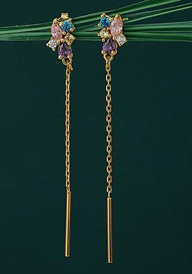 Gold Plated CZ Stone Earrings