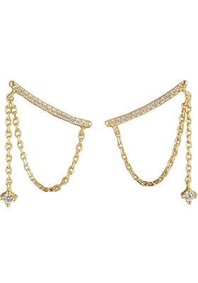 Gold Plated Climber Earrings
