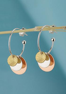 Silver Plated Rhodium Plated Hoop Earrings