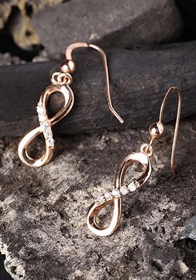 Rose Gold Plated CZ Stone Earrings