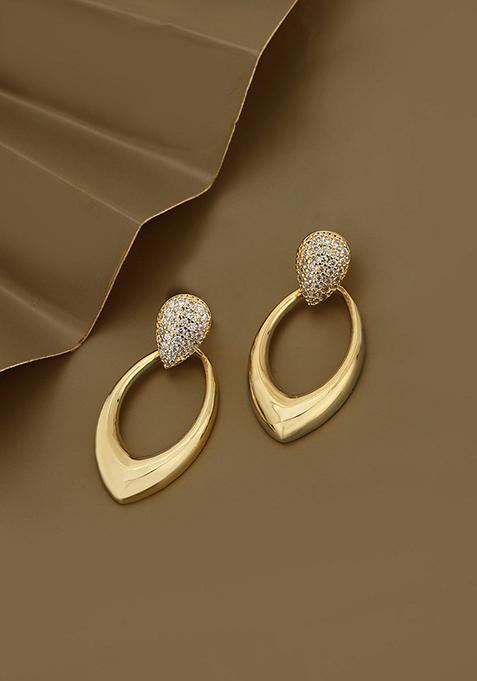 Gold Plated CZ Stone Earrings