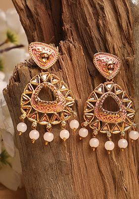 Pink Cubic Zirconia Drop Earrings