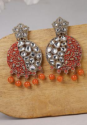 Orange Cubic Zirconia Drop Earrings