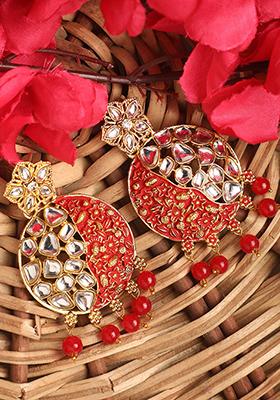 Red Cubic Zirconia Drop Earrings