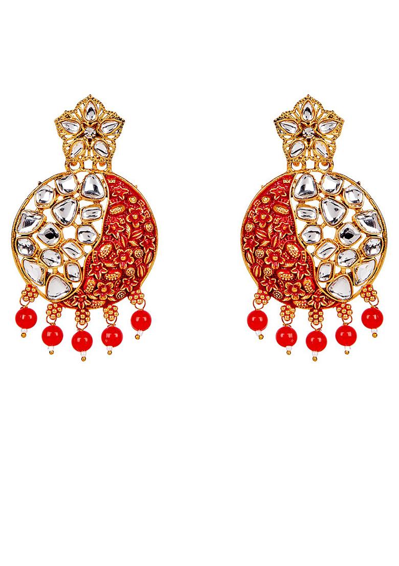 Red Cubic Zirconia Drop Earrings