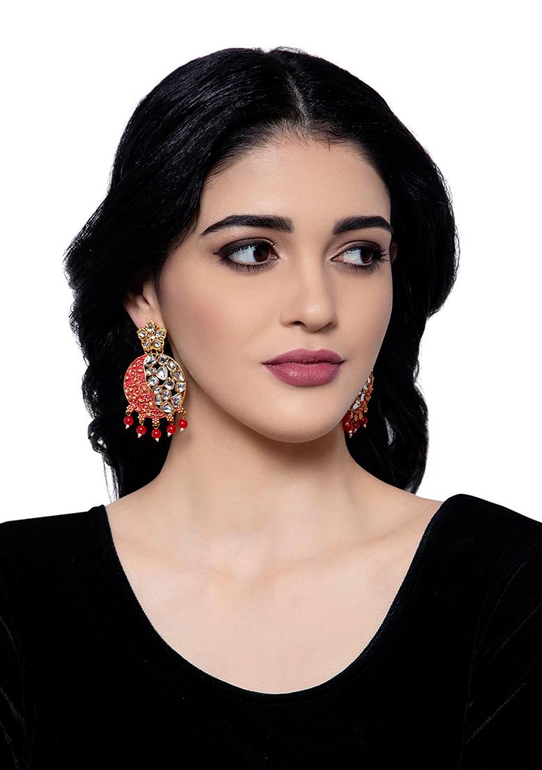 Red Cubic Zirconia Drop Earrings