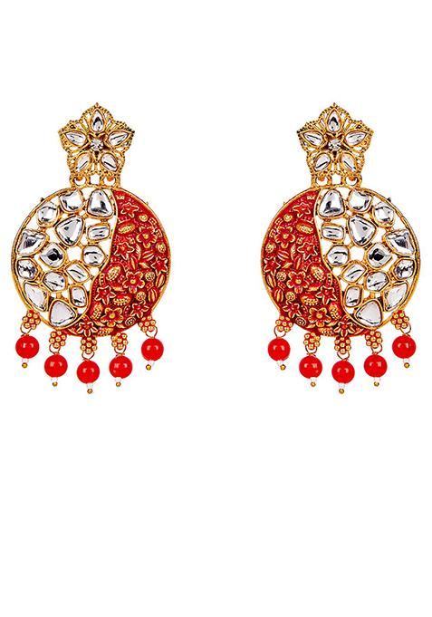 Red Cubic Zirconia Drop Earrings