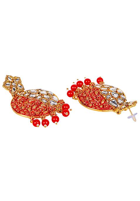 Red Cubic Zirconia Drop Earrings