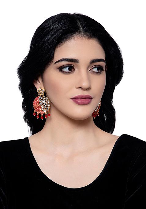 Red Cubic Zirconia Drop Earrings