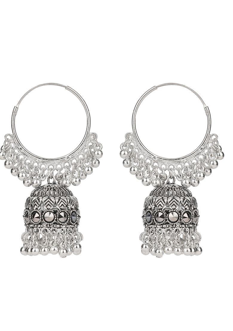 Silver Plated Jhumka Earrings