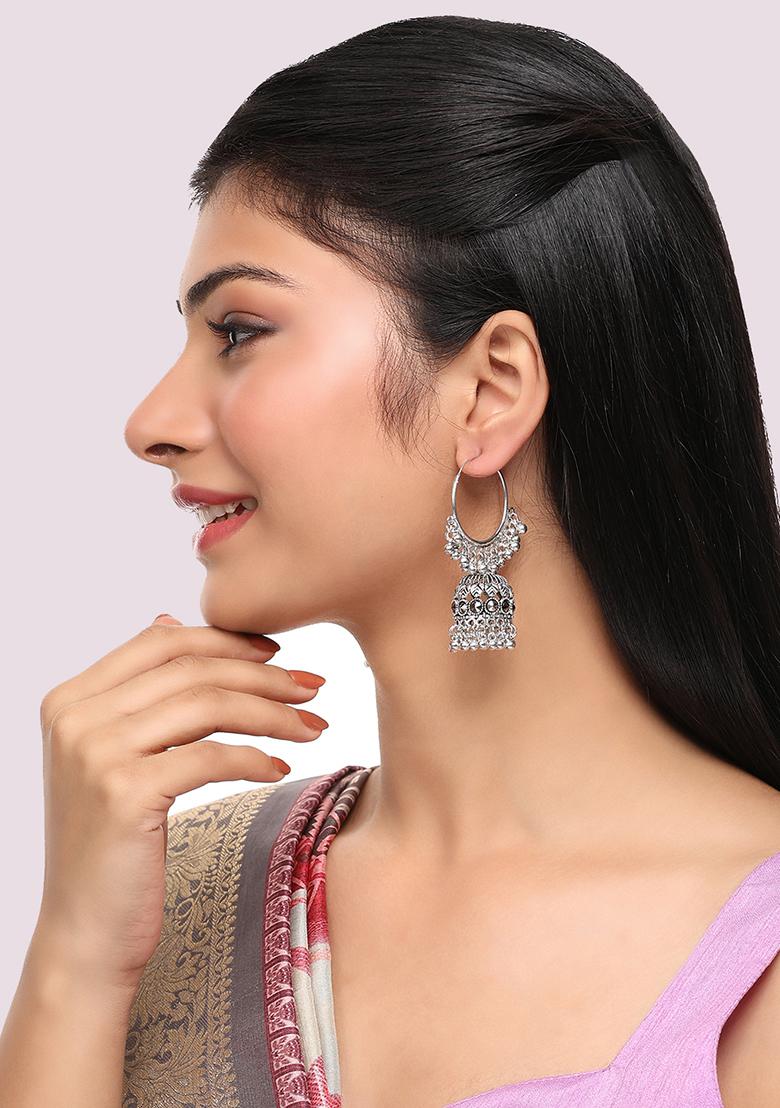 Silver Plated Jhumka Earrings