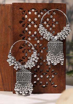 Silver Plated Jhumka Earrings