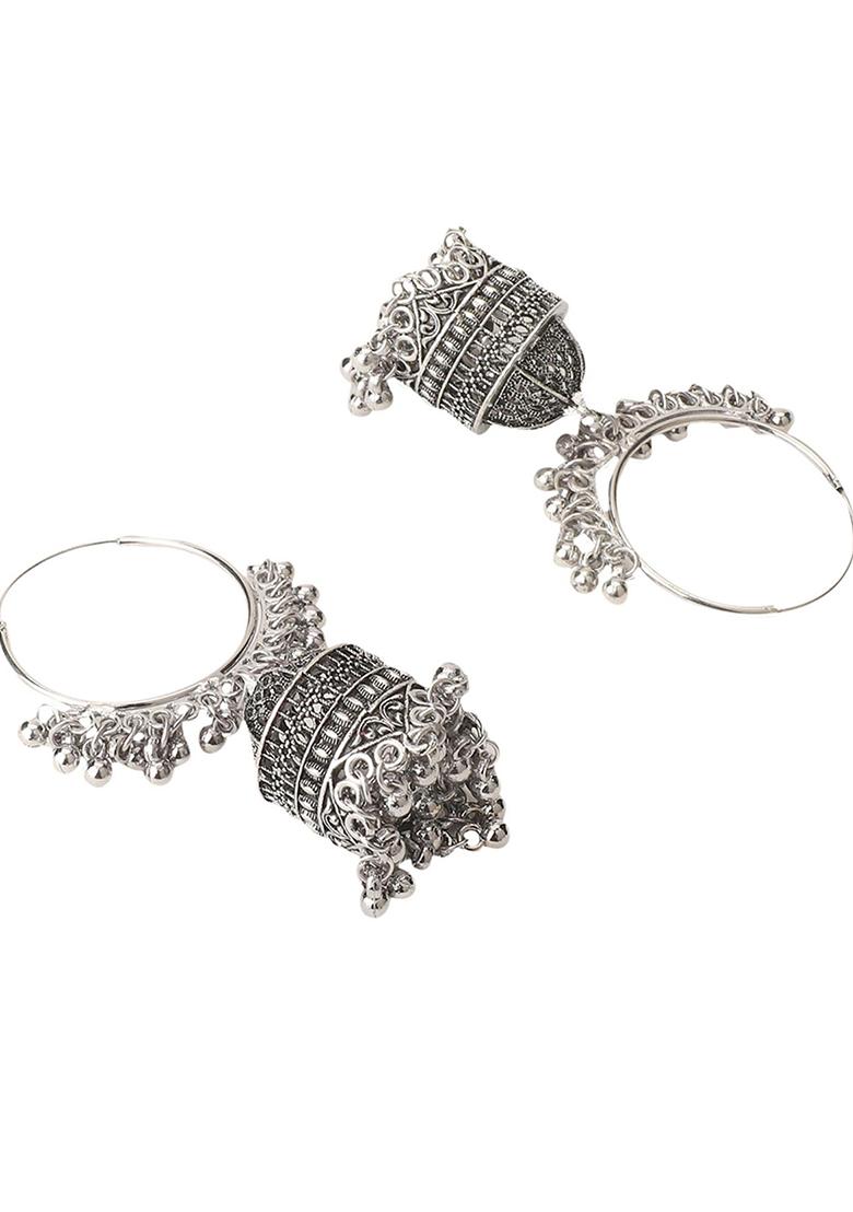 Silver Plated Jhumka Earrings