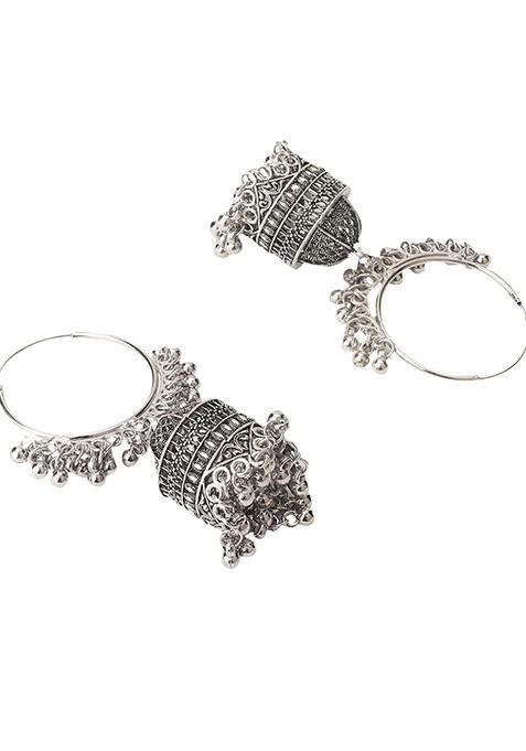 Silver Plated Jhumka Earrings