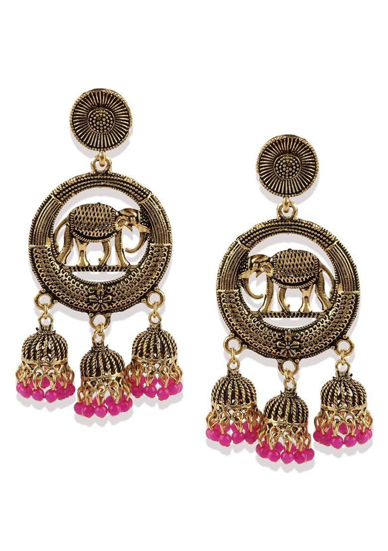 Pink Bead Drop Earrings
