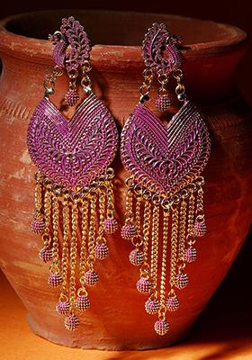 Pink Bead Drop Earrings
