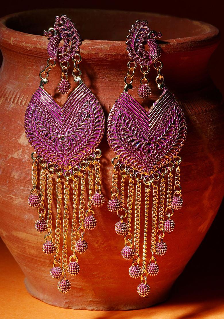 Pink Bead Drop Earrings