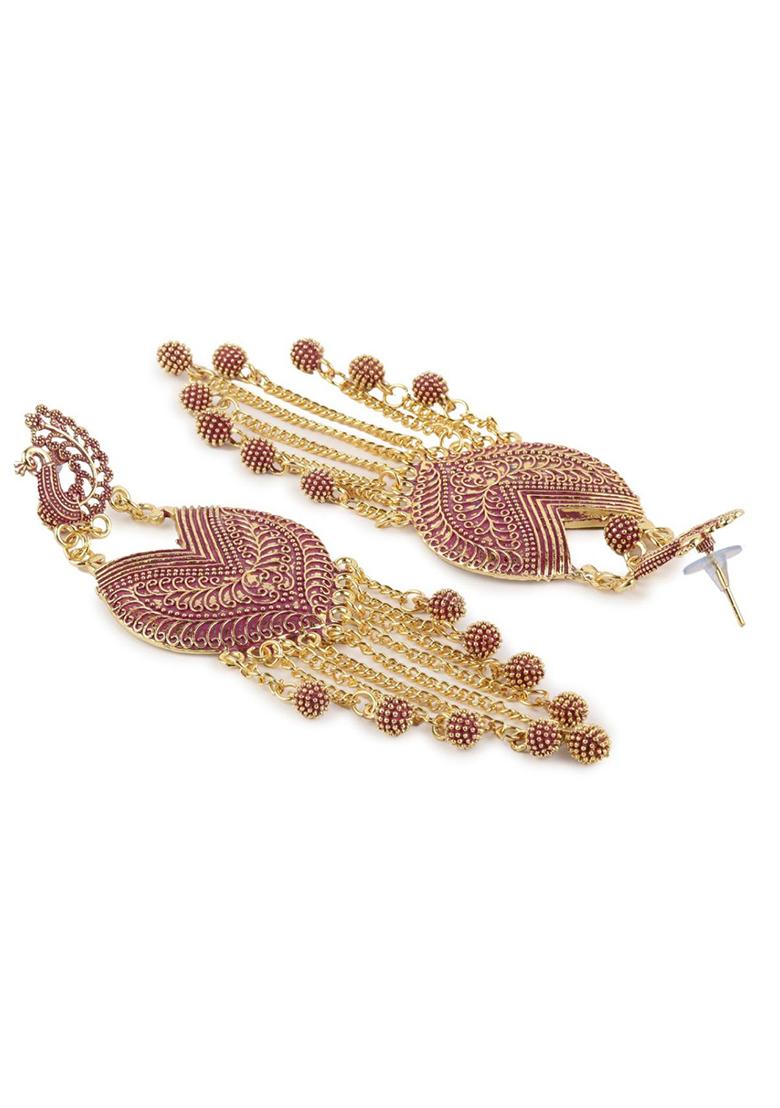 Pink Bead Drop Earrings