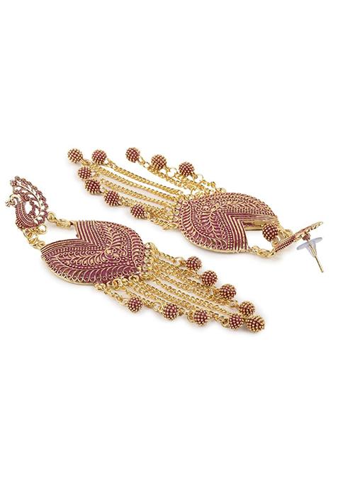 Pink Bead Drop Earrings