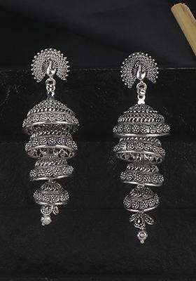 Silver Plated Jhumka Earrings