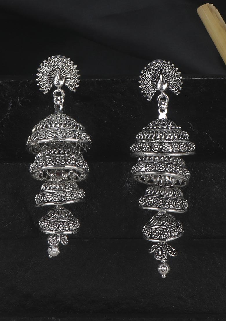Silver Plated Jhumka Earrings
