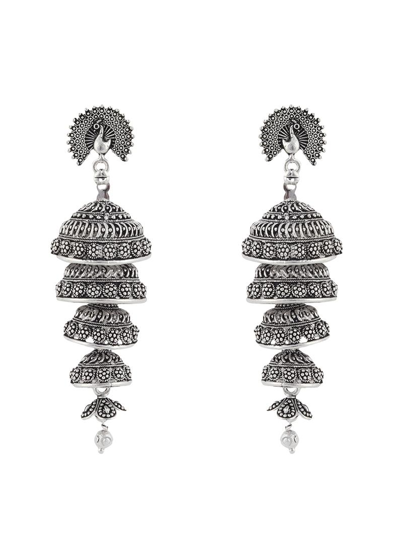 Silver Plated Jhumka Earrings