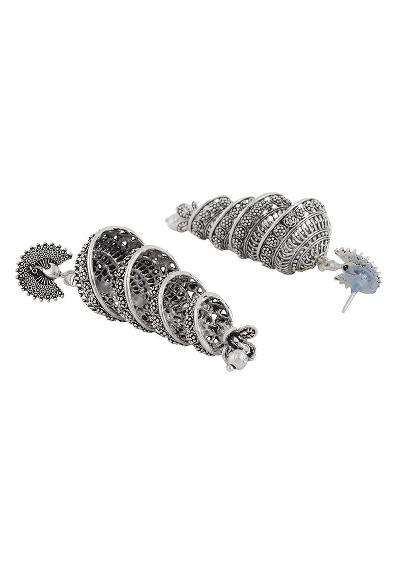 Silver Plated Jhumka Earrings
