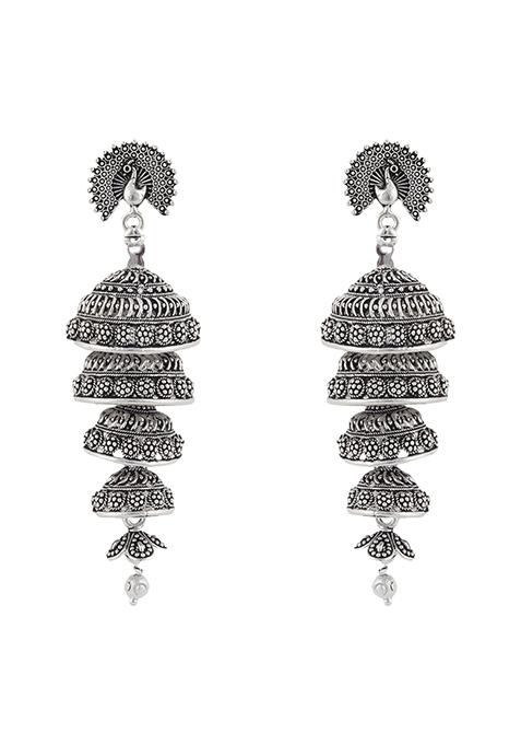 Silver Plated Jhumka Earrings
