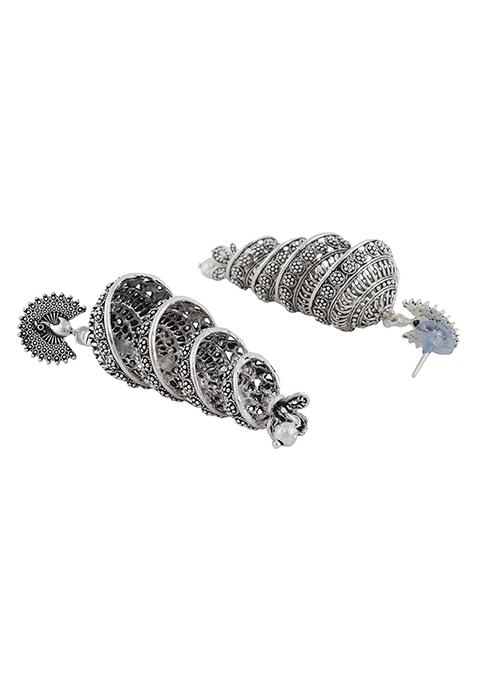 Silver Plated Jhumka Earrings