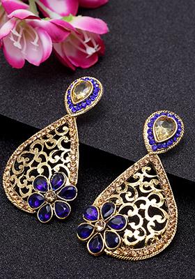 Blue Cubic Zirconia Drop Earrings