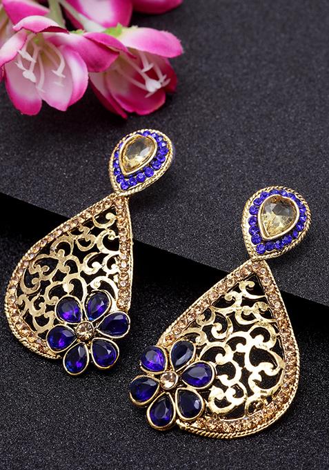 Blue Cubic Zirconia Drop Earrings