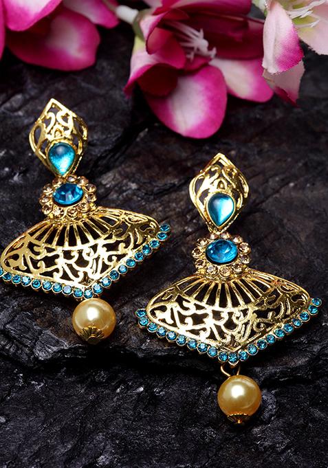 Green Cubic Zirconia Drop Earrings