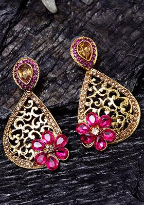 Pink Cubic Zirconia Drop Earrings