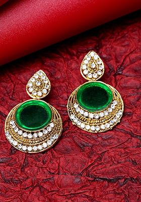 Green Cubic Zirconia Drop Earrings