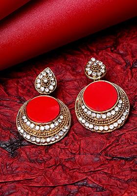 Red Cubic Zirconia Drop Earrings